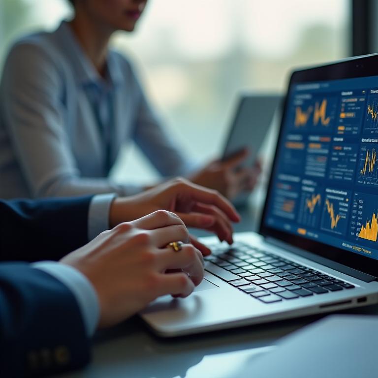 Financial analyst reviewing private capital modeling data on screen